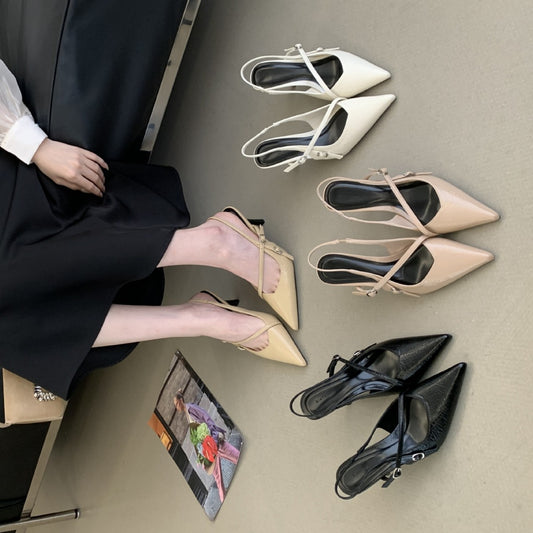 Women's Spring Stiletto Elegant Slimming French Belt Women's Fashion Shoes