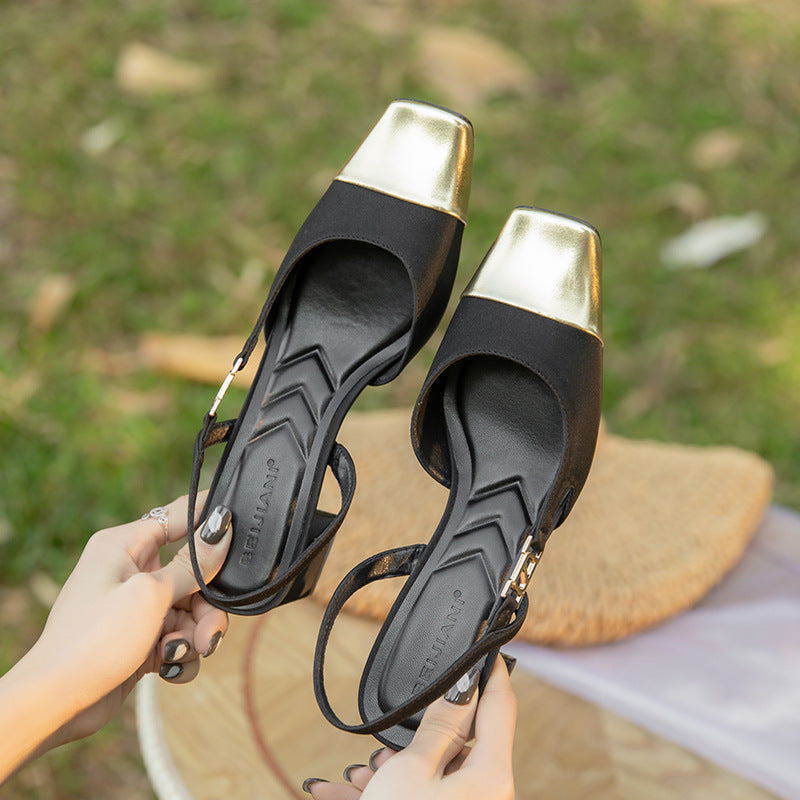 Women's Matching Classic Style Mary Jane Chunky Square Toe Closed Women's Shoes