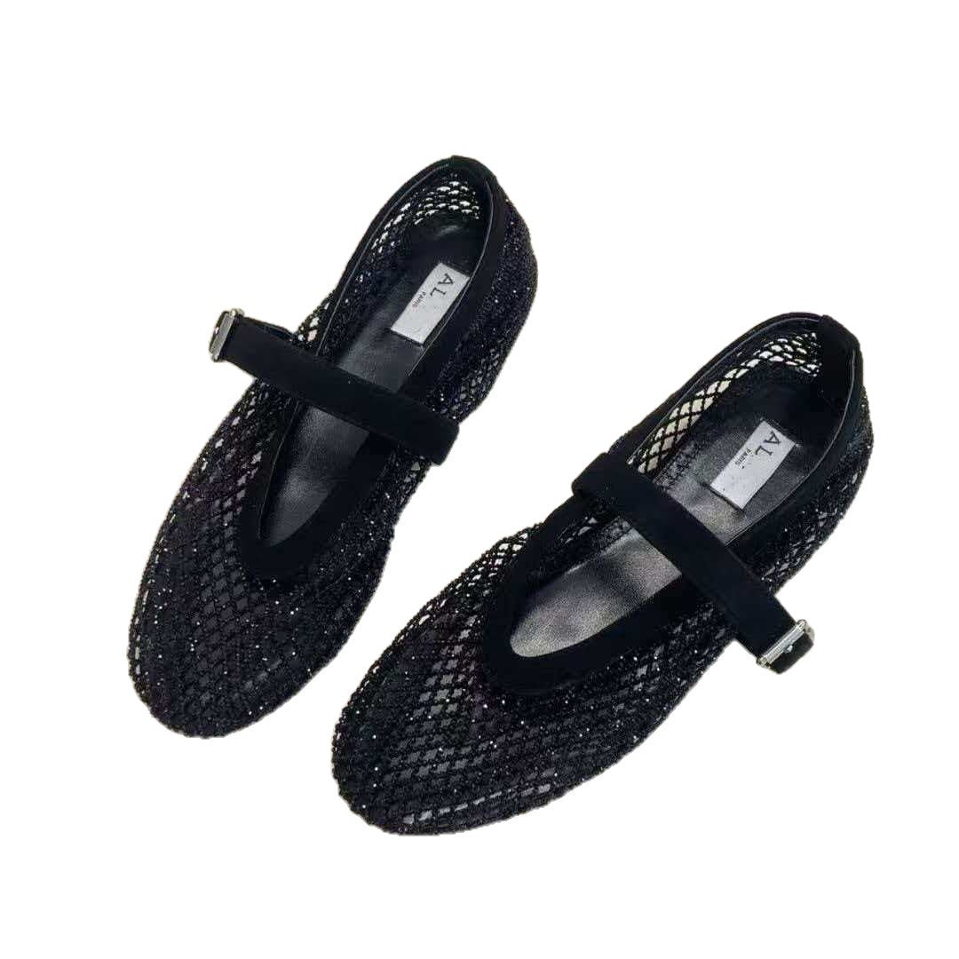 Mary Jane Female Galaxy Stars Fishnet Women's Casual Shoes