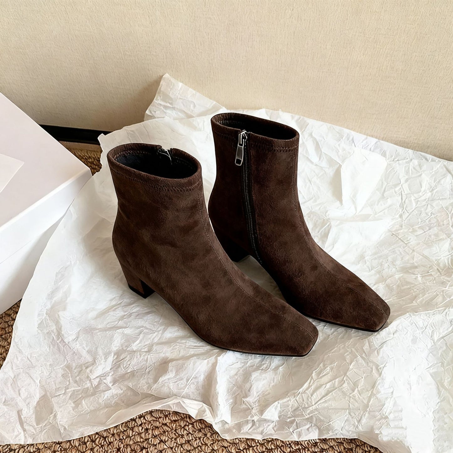 Cat Height Increasing Insole Small Super Soft French Short Tube Women's Leather Boots