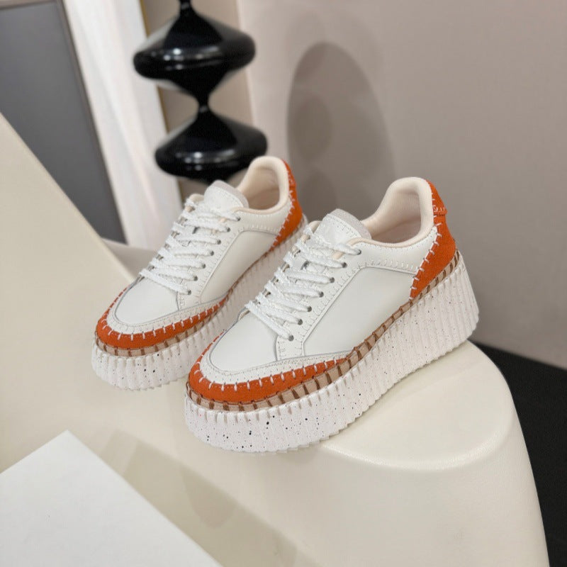 Women's Bottom Little Gospel Platform Fashion Round Toe Lace Women's Sports Shoes