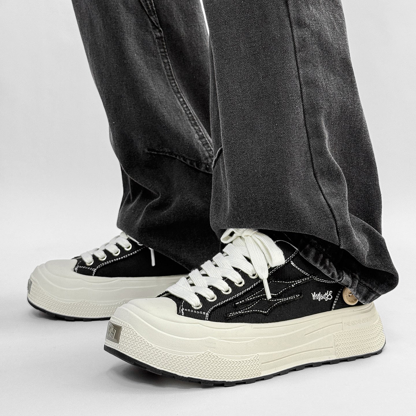 Men's Increasing Insole Versatile Sports Muffin Platform Men's Canvas Shoes