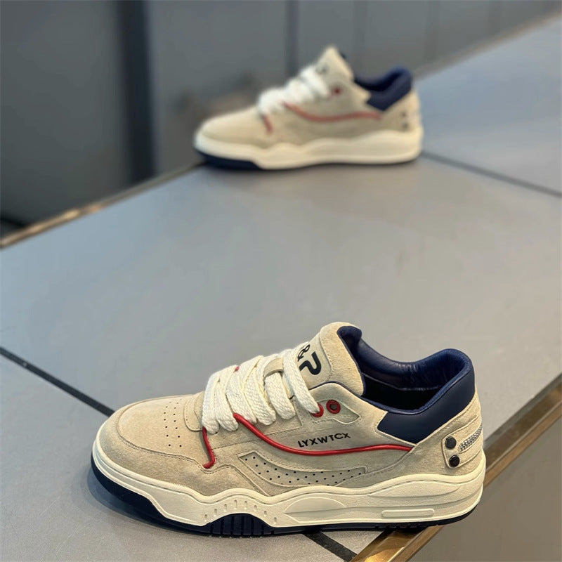 Men's Spring Comfortable Lace Up Board Soft Bottom Low Top Men's Casual Shoes