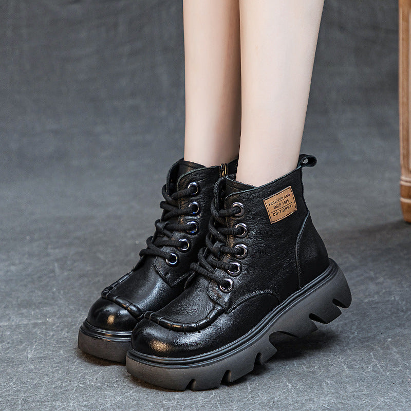 Women's Thick Bottom Soft Short Washed First Boots