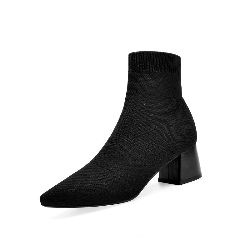Women's Elastic Socks Chunky Ankle Plus Size Boots
