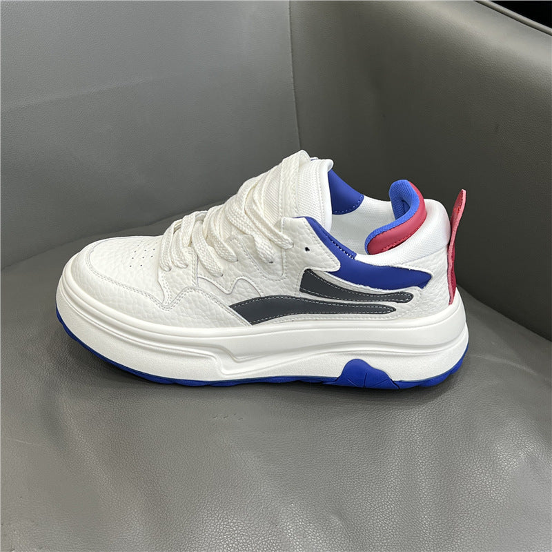 Men's Platform White Versatile Green Sports Breathable Men's Board Shoes
