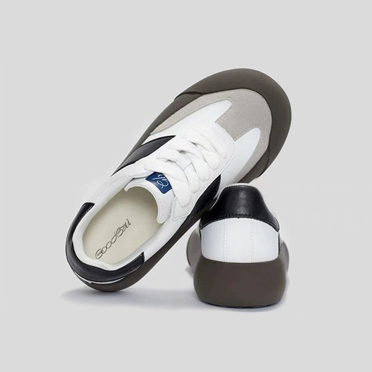Women's Puffy White Pink German Training Platform Women's Casual Shoes