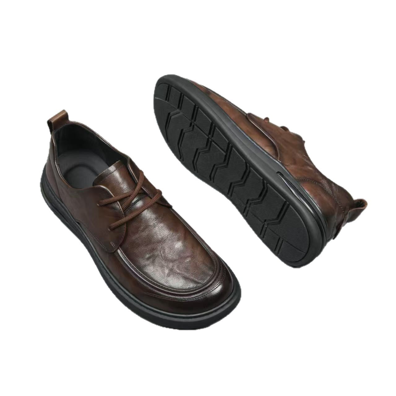 Men's Autumn First Layer Cowhide Business Platform Men's Casual Leather Shoes