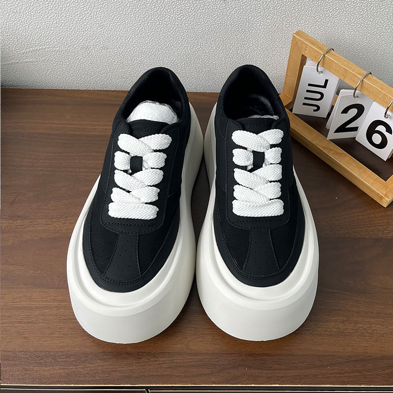 Men's Beautiful Platform Sports Bread White Sneakers