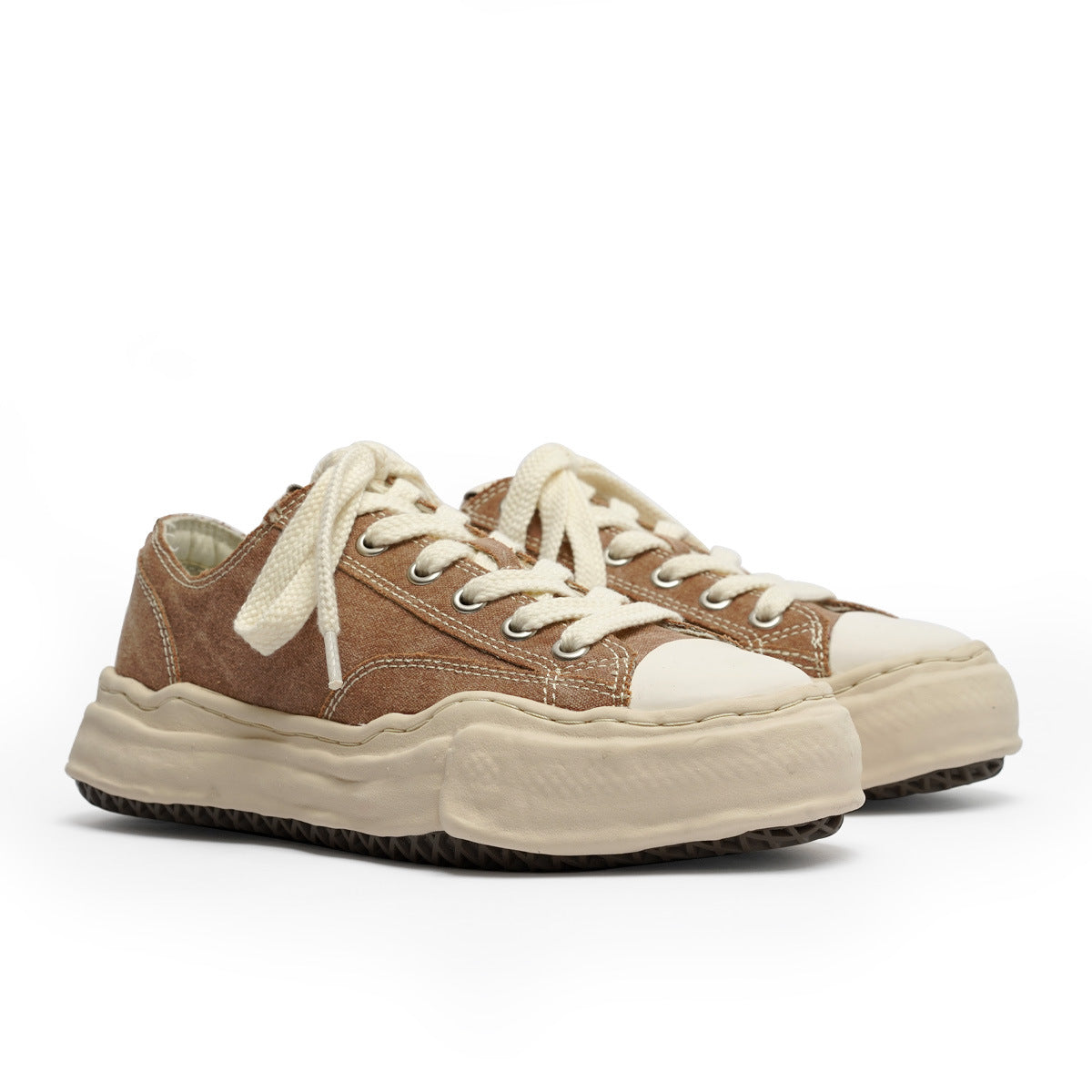 Women's & Men's Washed Dissoed Breathable Platform Height Increasing Canvas Shoes