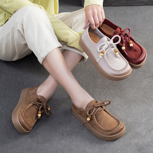 Women's Retro Style Platform Comfortable Commuter Western Men's Shoes