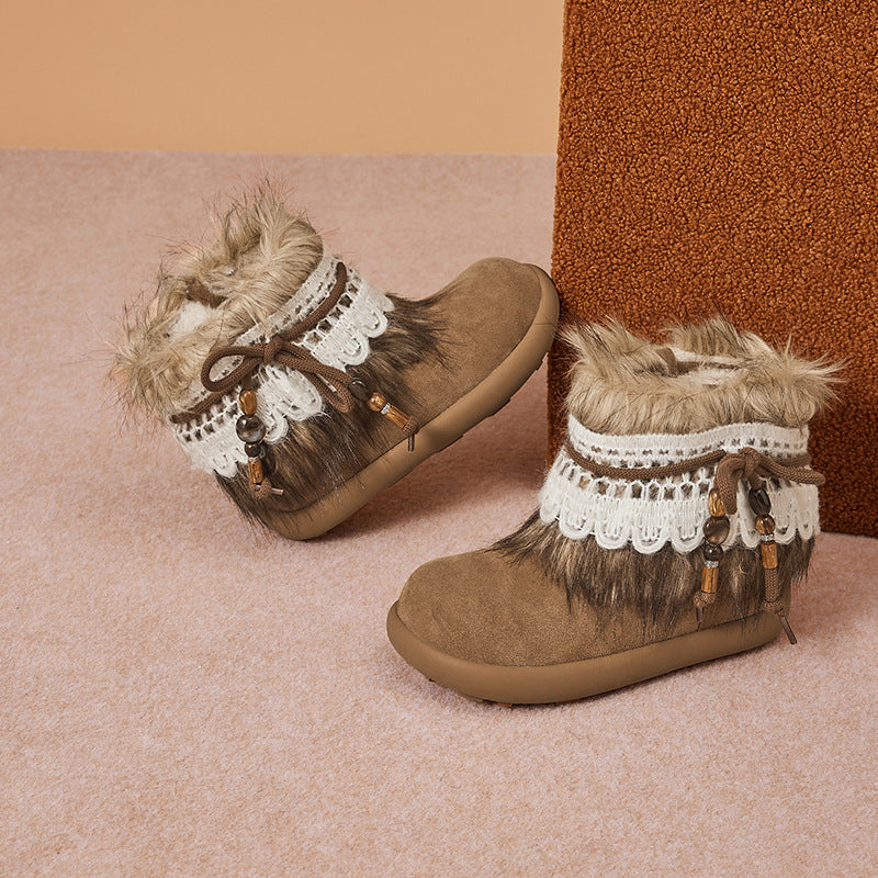 Women's Platinum Big Head Thick Warm Cotton Boots