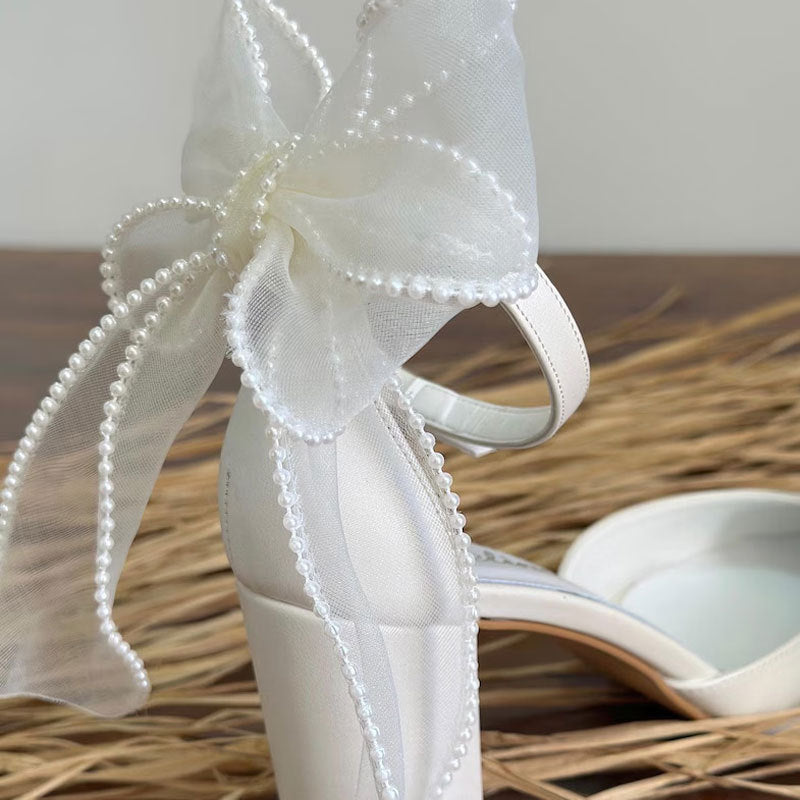 Women's Chunky Hollow High Summer White Wedding Women's Fashion Shoes