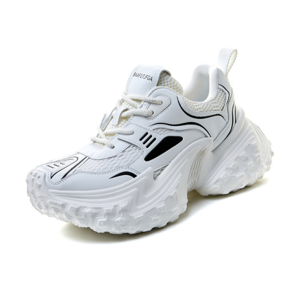 Lovers Summer Breathable Clunky Thick Bottom Lace Up Mesh Sneakers