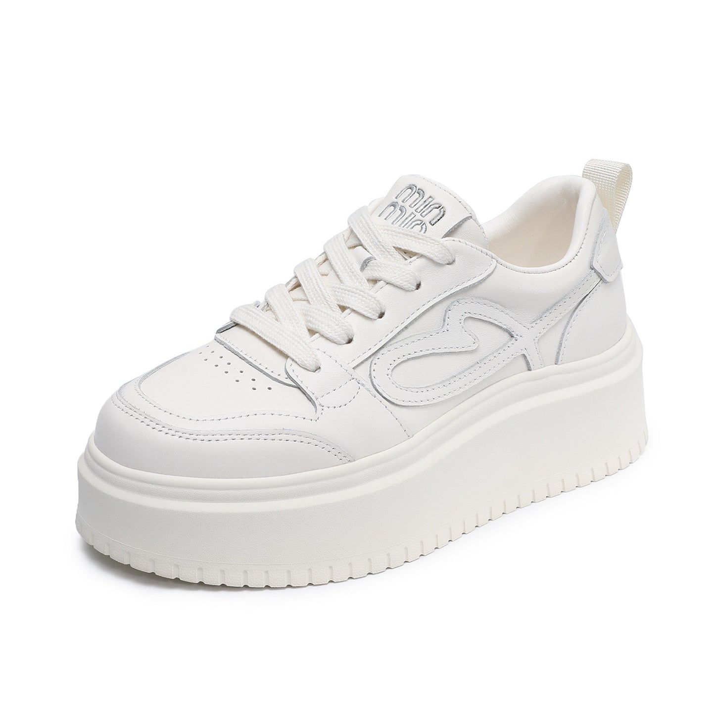 Women's First Layer Cowhide Simple Thick Bottom Hight Increasing Board Spring Women's Casual Shoes
