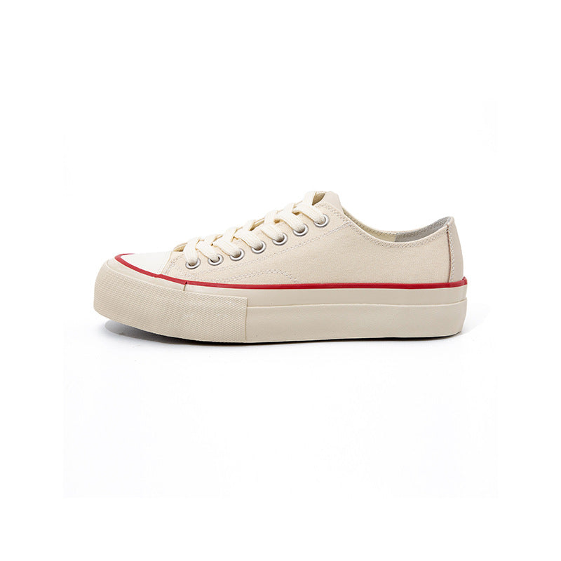 Men's White Thick Bottom Breathable Increased Low Trendy Men's Board Shoes