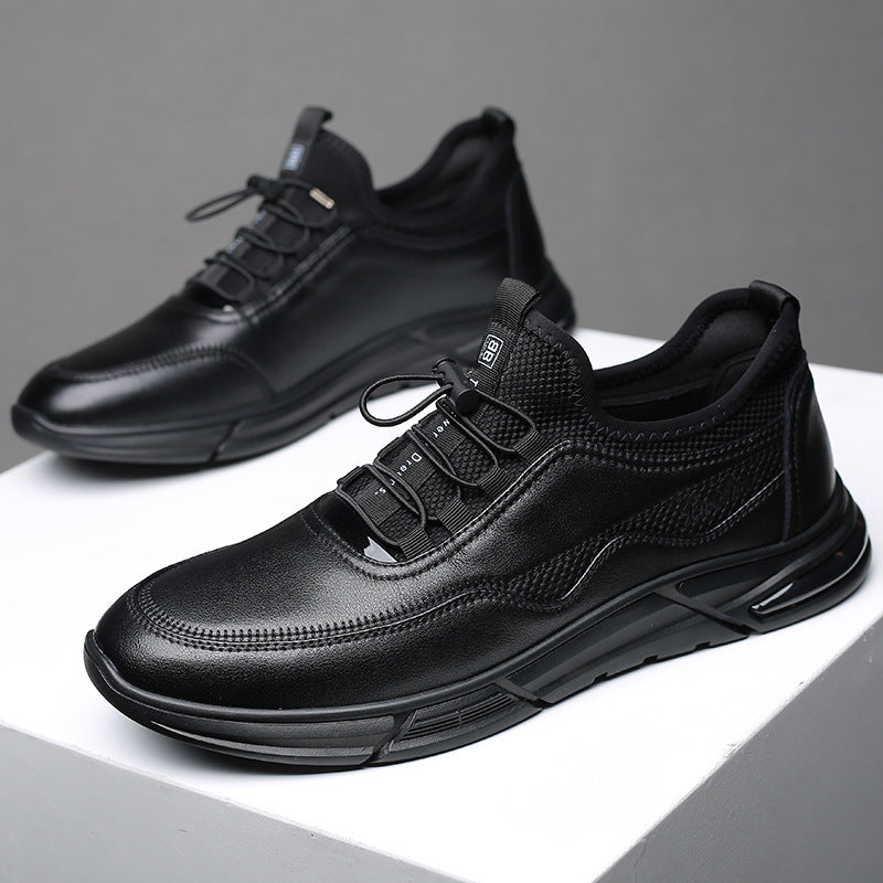 Men's Size Business Formal Wear Fattened Lace Up Leather Shoes