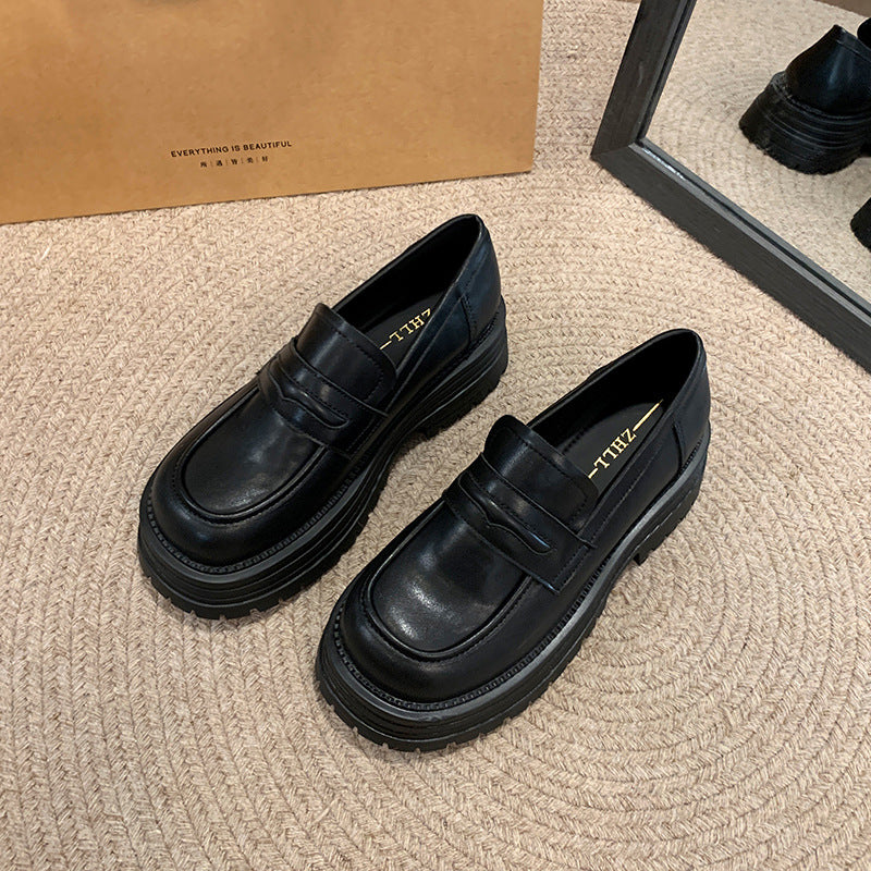 Women's Fattened Round Toe Retro British Style Plus Loafers