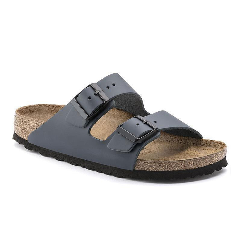 Women's & Men's Full Cowhide Summer Genuine Cork Platform Slippers