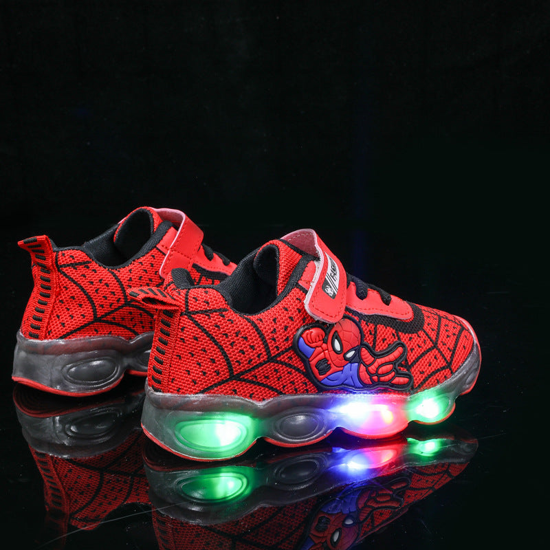 Children's Cartoon Sports Mesh Breathable Luminescent Lamp Kid's Sneakers