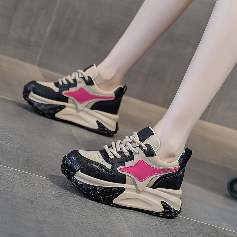 Women's Dad Autumn Korean Platform Height Increasing Insole Versatile Fashion Men's Shoes