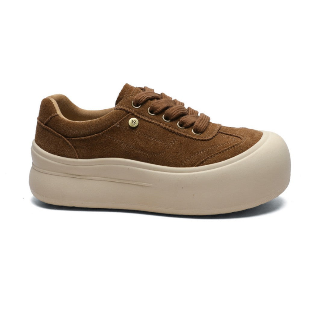 Women's Genuine Bread Platform Autumn Versatile Slip-on Ugly Cute Women's Shoes