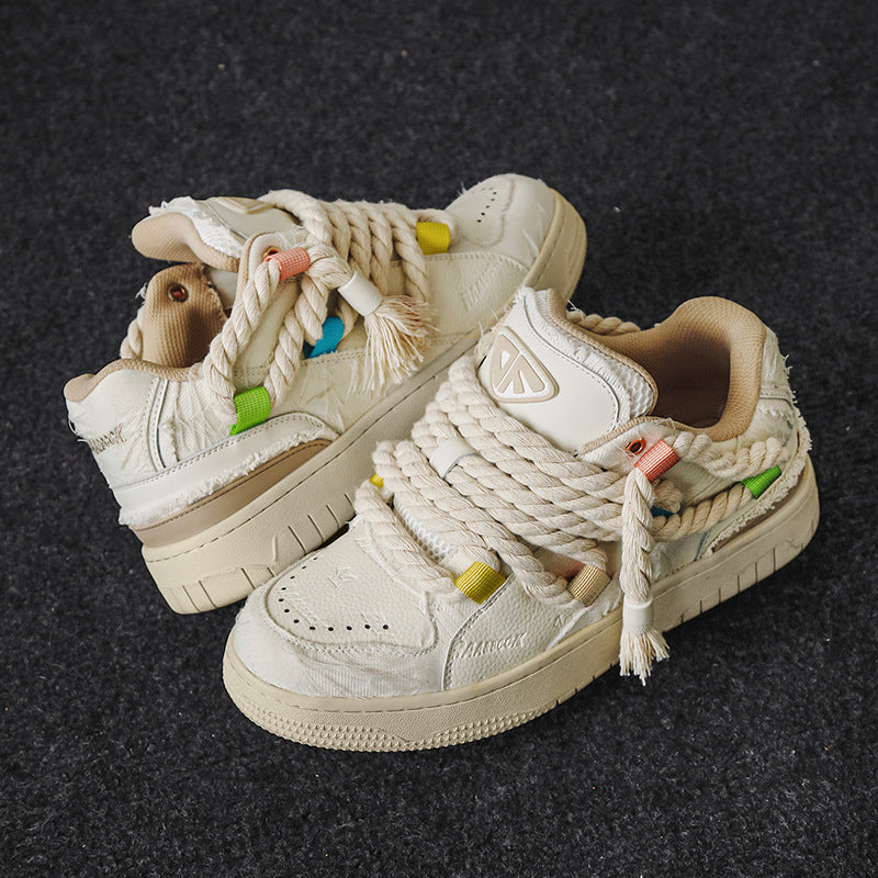 Summer Breathable Versatile Distressed Couple Platform Sneakers