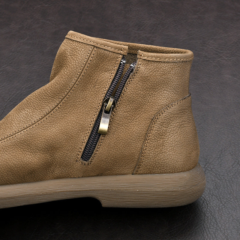 Men's Layer Cowhide Frosted Soft Martin Chelsea Men's Shoes