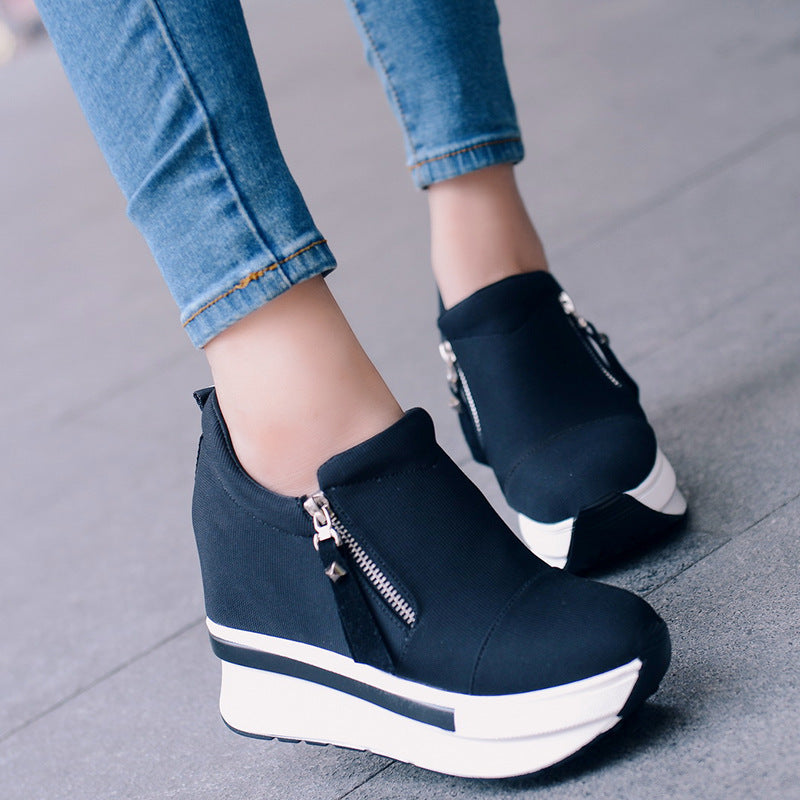 Women's Platform White Korean Style Trendy Casual Shoes