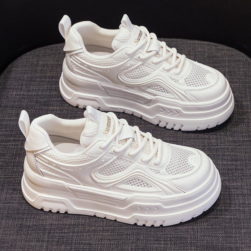 Women's Platform White Summer Breathable Mesh Dad Casual Shoes