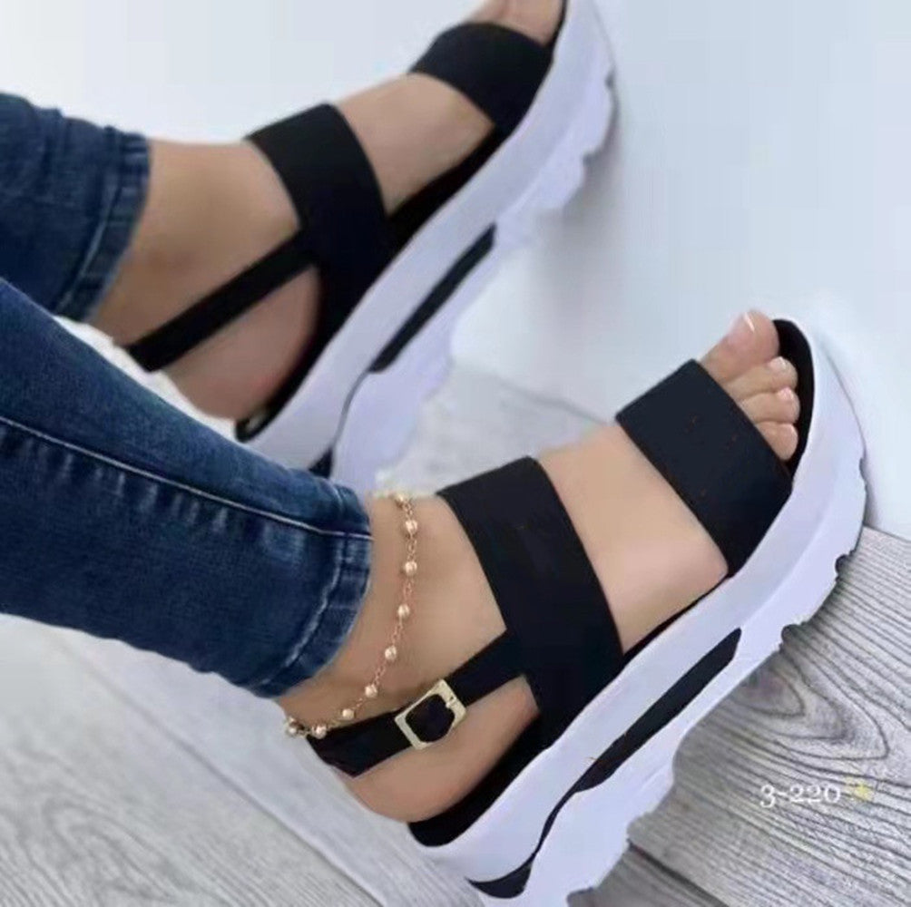 Women's Wide Surface With Sweet Style Platform Sandals