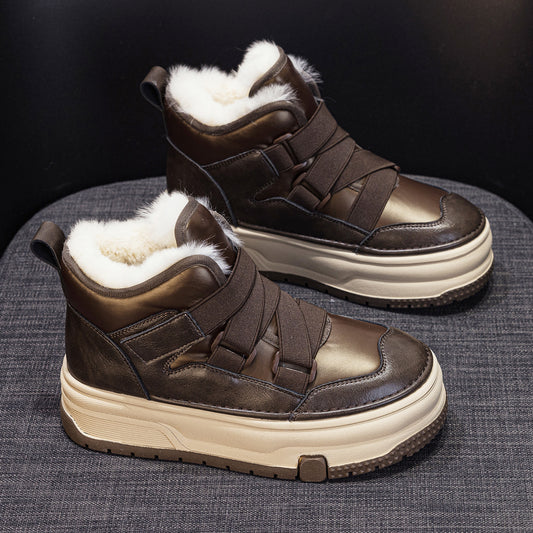 Women's Padded Board Thickened Korean Style Warm Snow Boots