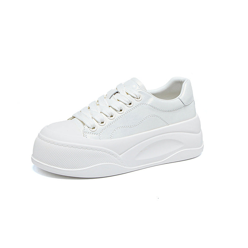 Women's Autumn White Platform Height Increasing Breathable Women's Casual Shoes