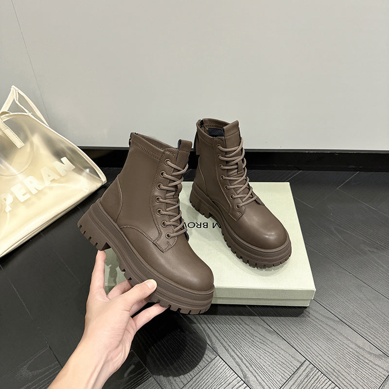 Women's Thick Bottom Rear Zipper Martin Autumn Boots