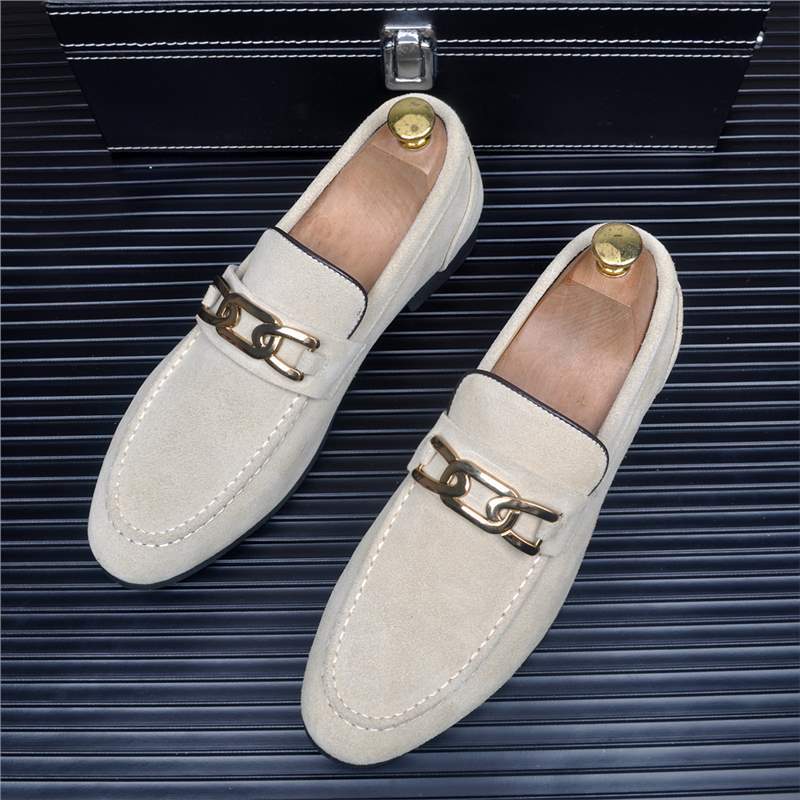Men's Matte Slip-on Fashionable Lazy Breathable Cowhide Leather Shoes