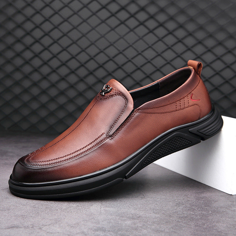 Men's Slouchy Business Genuine Breathable Dad Leather Shoes