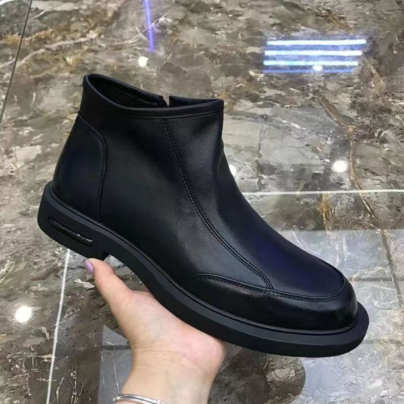 Men's Genuine Soft Martin Side Zip Short Boots