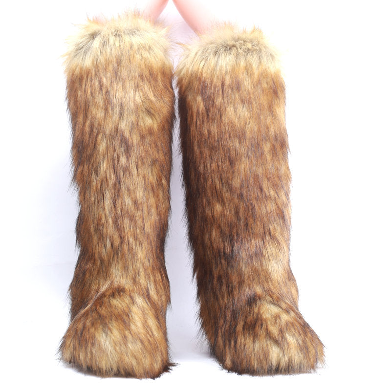 Over The Knee Female Fleece-lined Martin Snow Boots