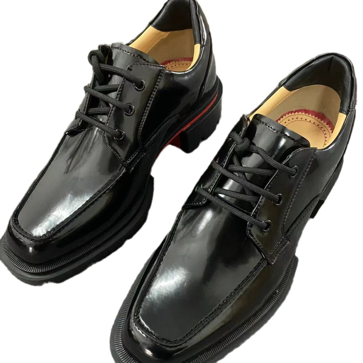 Men's Bottom Business British Style Comfortable Breathable Pumps Inner Height Increasing Men's Casual Leather Shoes