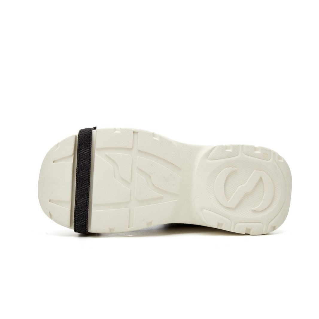 Women's Black White Thick Sole Increased Bandage Casual Shoes