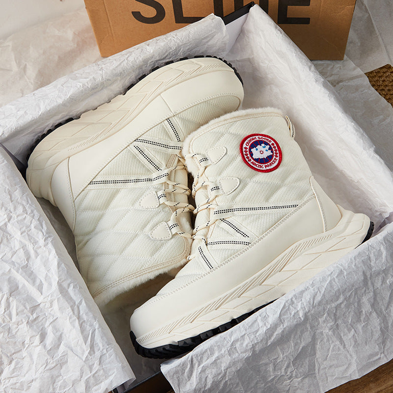 Women's Fleece-lined Thick Waterproof Bottom Increased Northeast Boots