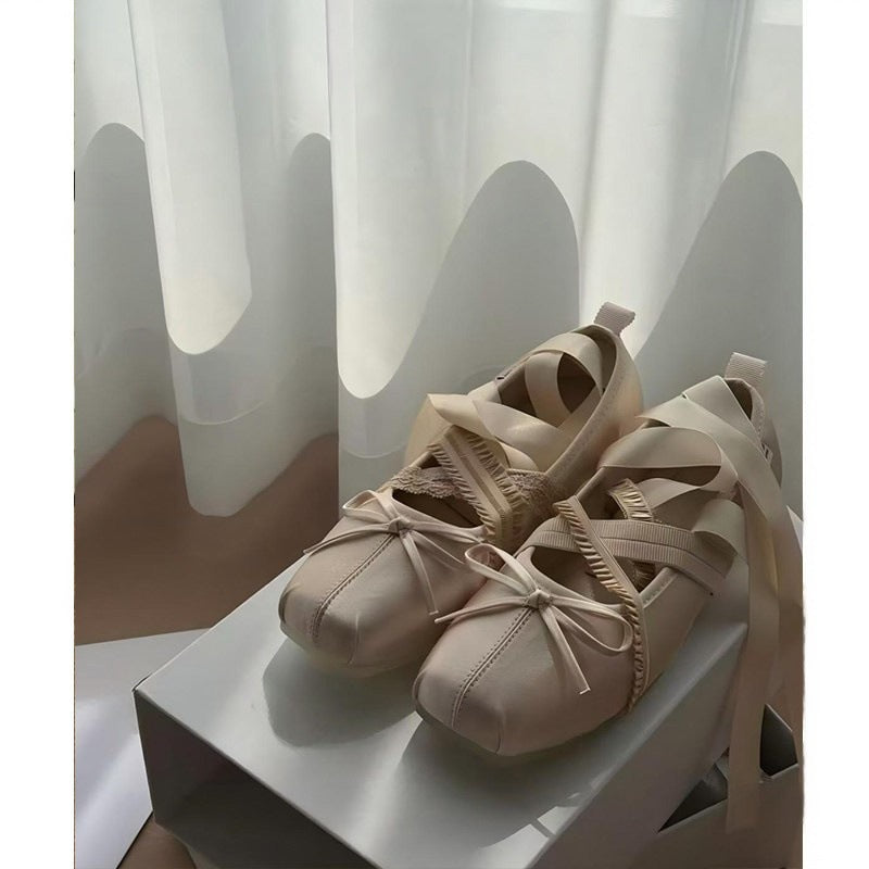 Women's Style Ballet Female Square Toe Mary Women's Casual Shoes