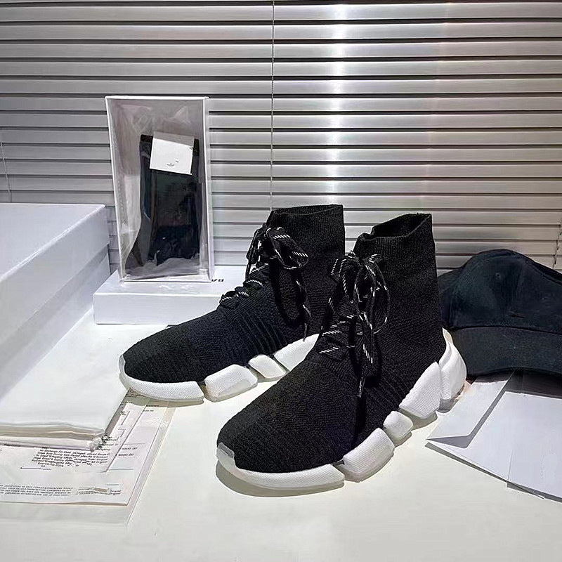 High Quality Platform Couple Flying Woven Cambodia Vietnam Men's Sports Shoes