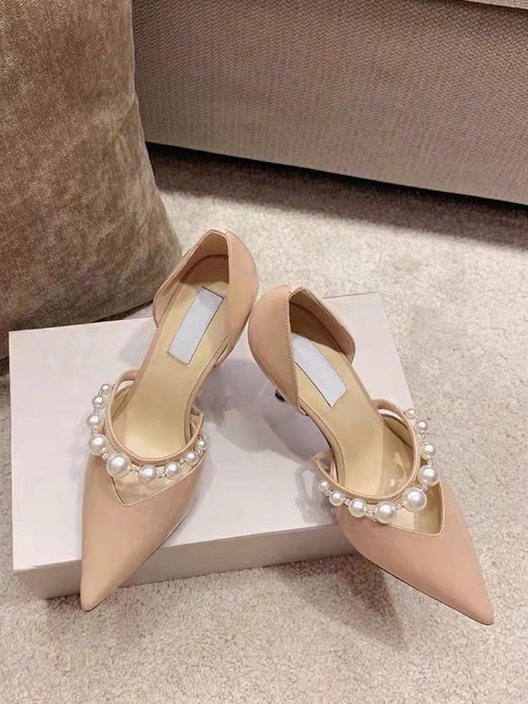 Women's Song Pearl High With Temperament Hollow Heels