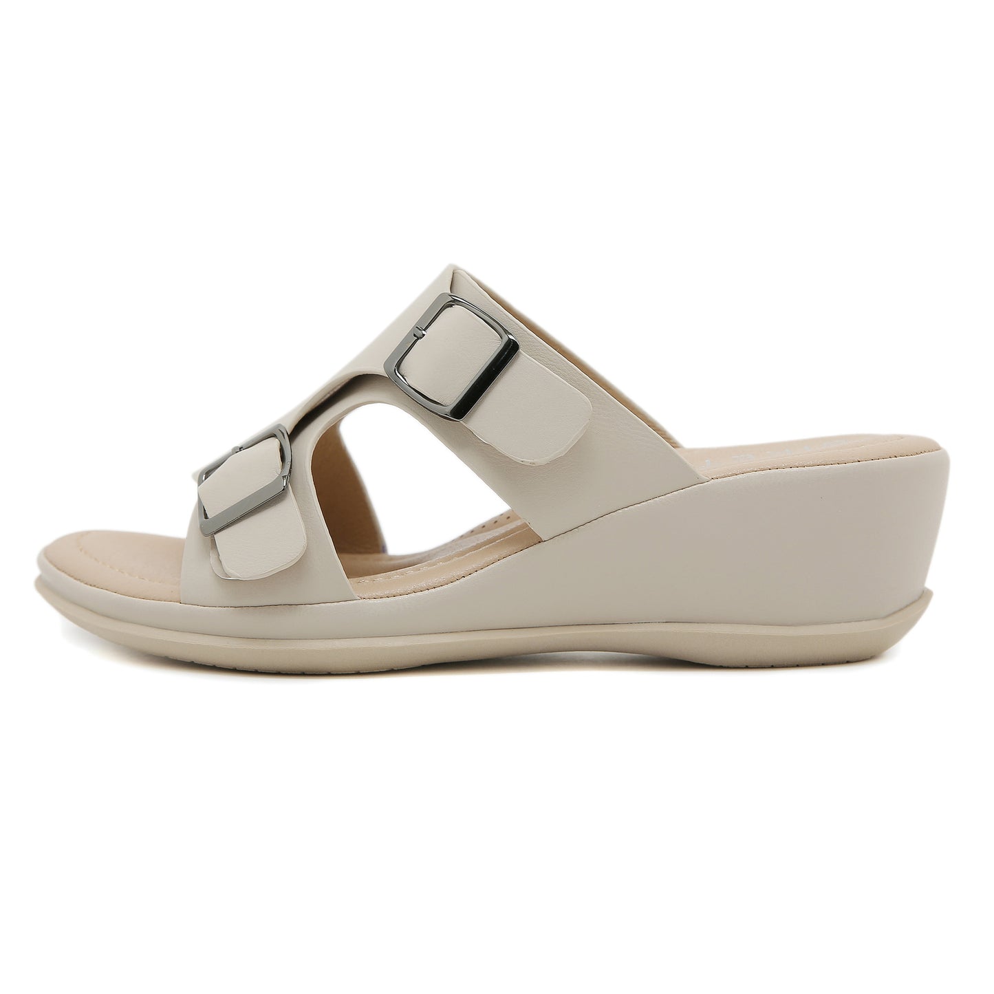 Women's Lightweight Simple Wedge Metal Buckle Plus Sandals