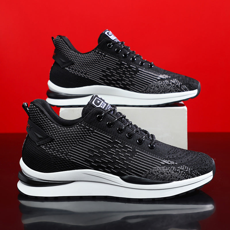 Men's Mesh Height Increasing Insole Breathable Flying Woven Men's Sports Shoes