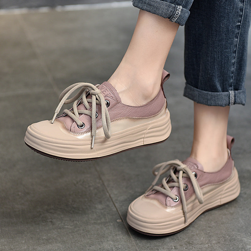 Women's Spring Round Head Soft Bottom Pumps First Layer Women's Casual Shoes