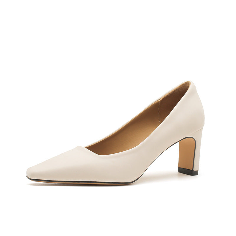 Women's Chunky Square Toe Satin High Elegant Women's Fashion Shoes