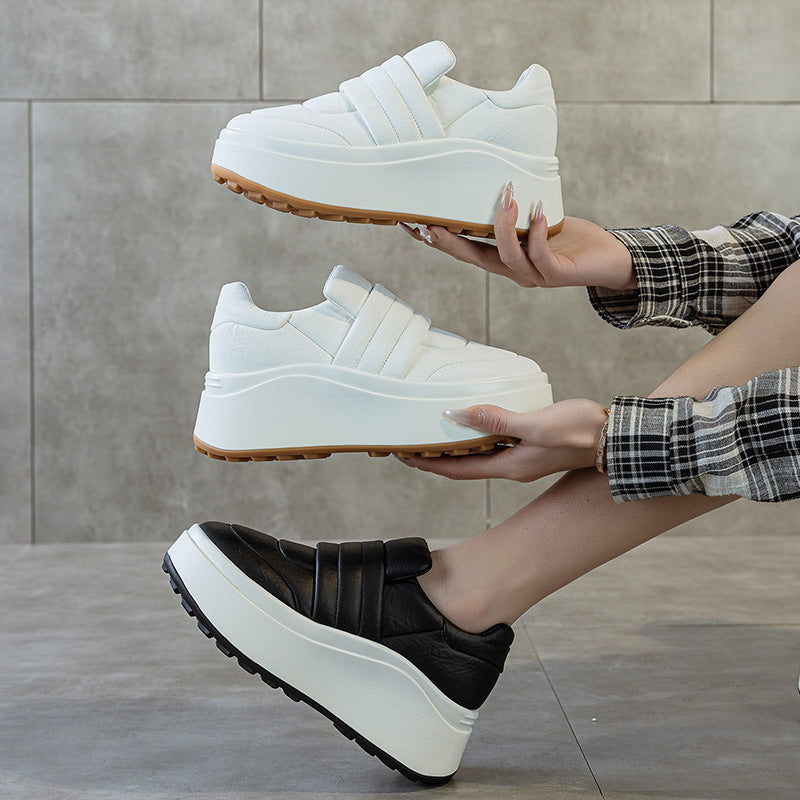 Women's Muffin Small Platform Lightweight Low Top Spring Hidden White Women's Sports Shoes