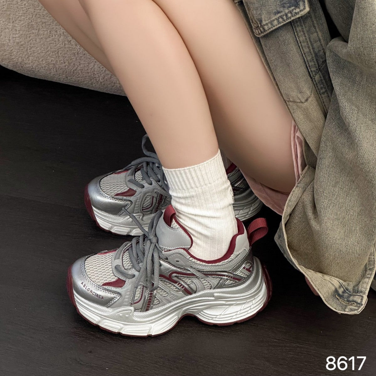 Women's Mesh Surface Platform Dad Lightweight Elevator Wild Women's Sports Shoes